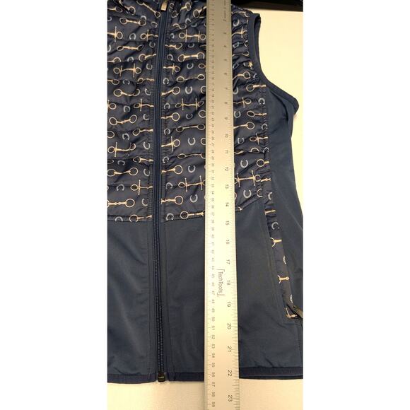 Ariat Tek Vest Ariatkek Quilted Riding Barn Vest Blue Snaffle Bit Pattern XS - Picture 7 of 12